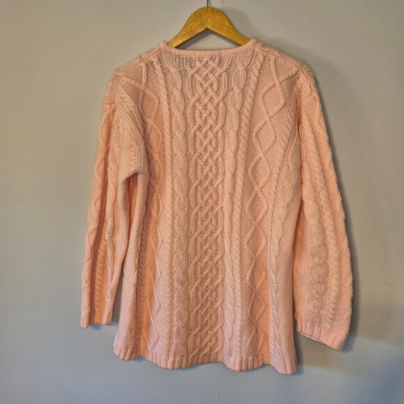 New Haven Pink Cable Knit Sweater Size Medium - Picture 4 of 4